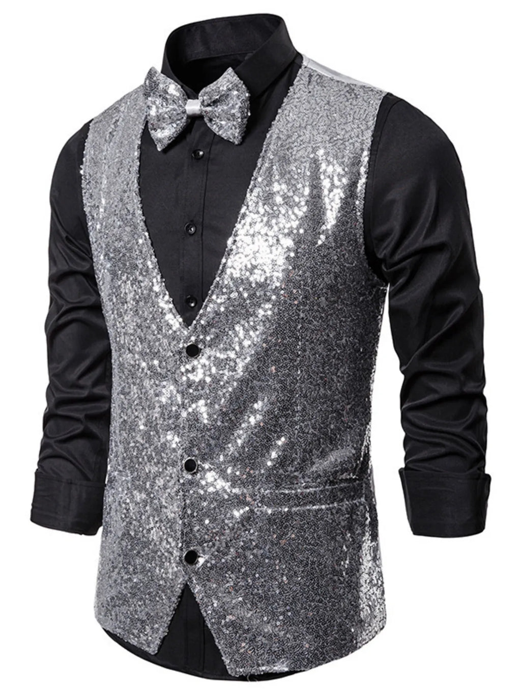 Men's Sequin Slim Fit Vest
