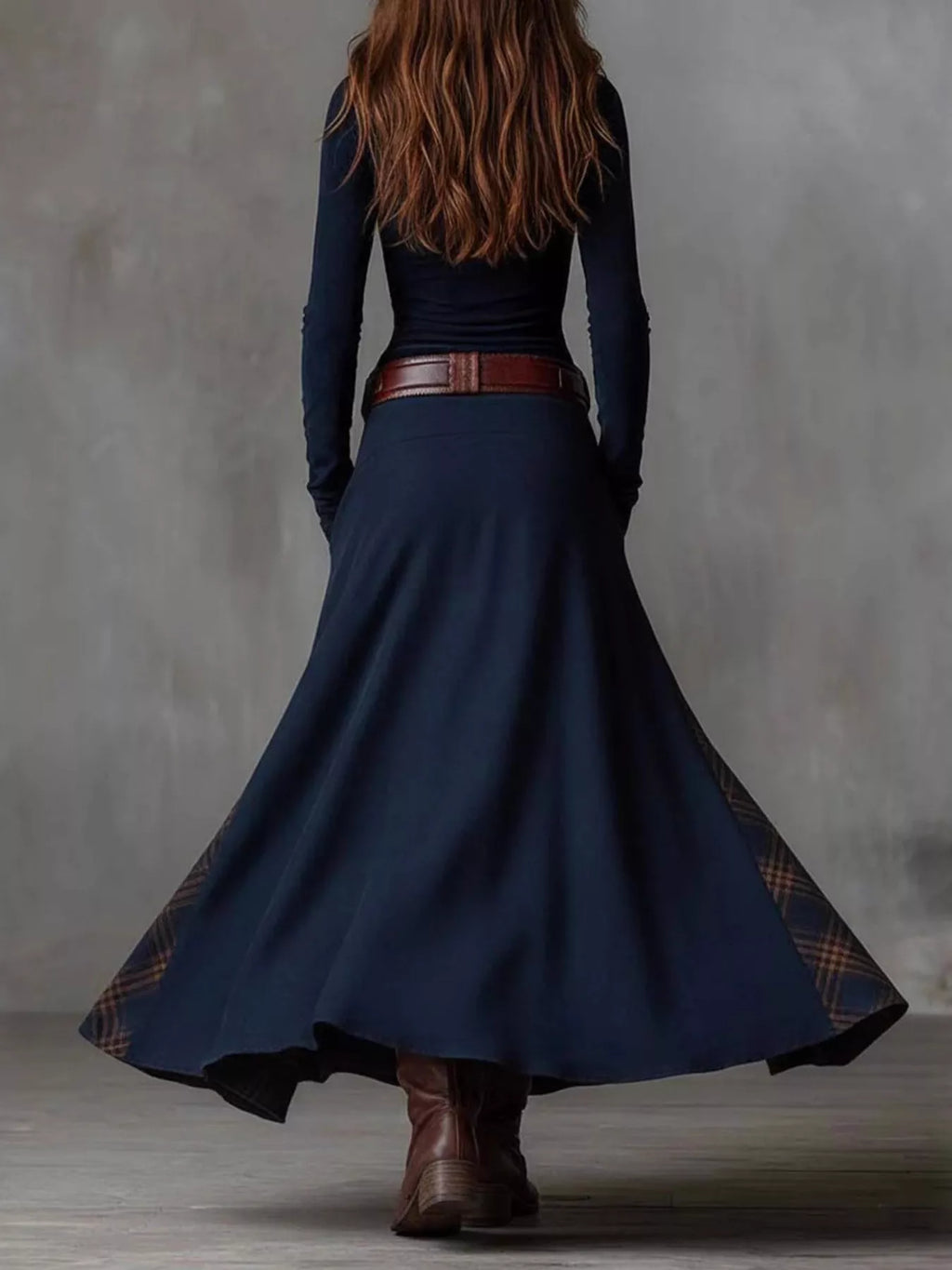 Full Size Button Front Plaid Patchwork Maxi Dress Plus Size