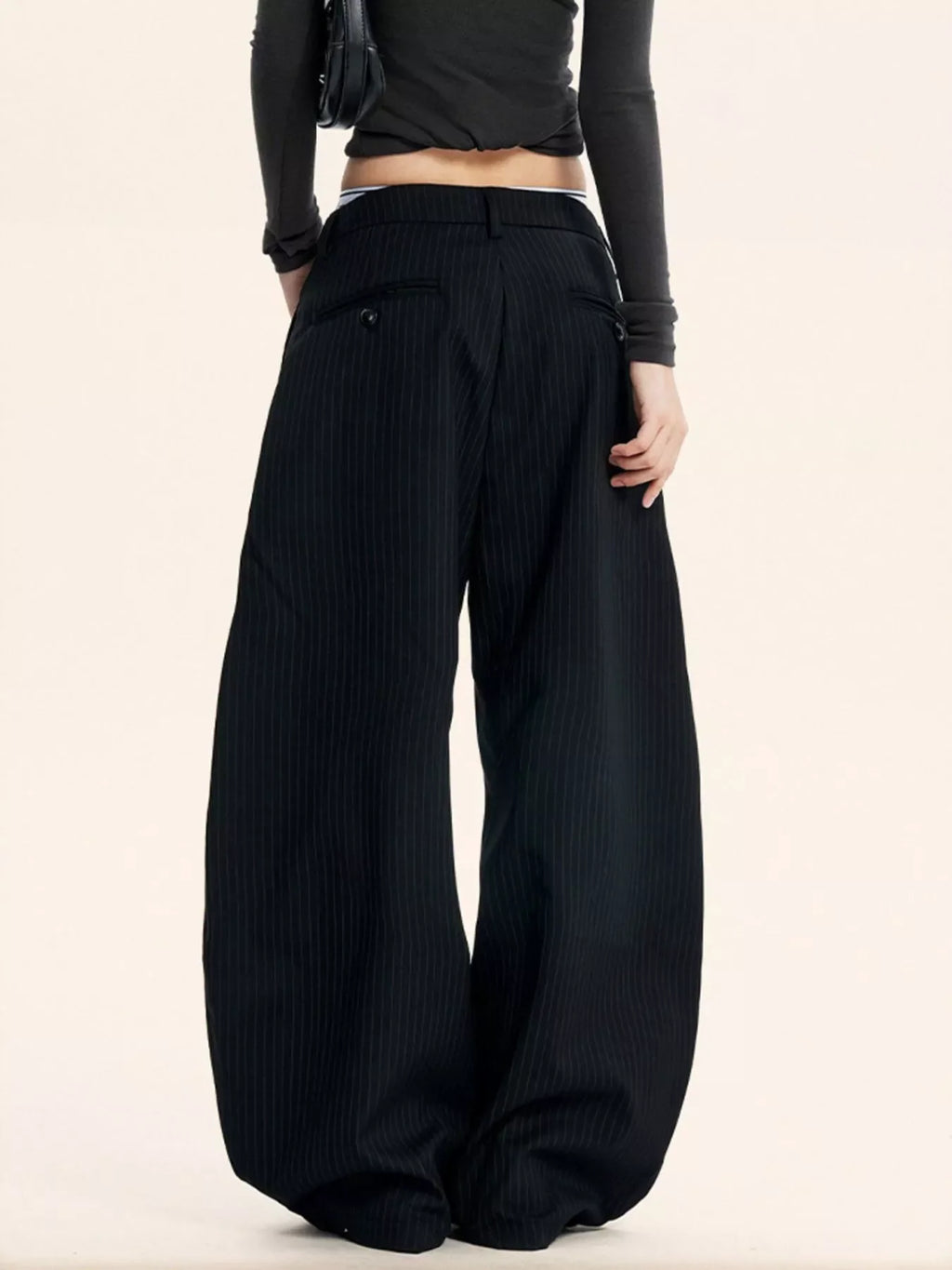 Plus Size Pleated Detail Wide-Leg Pants