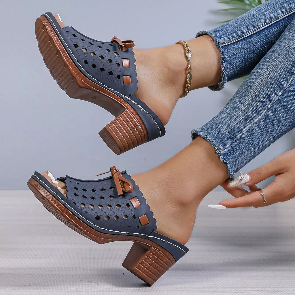 Peep Toe Block Heels Sandals