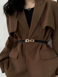 Skinny Belt with Golden Buckle