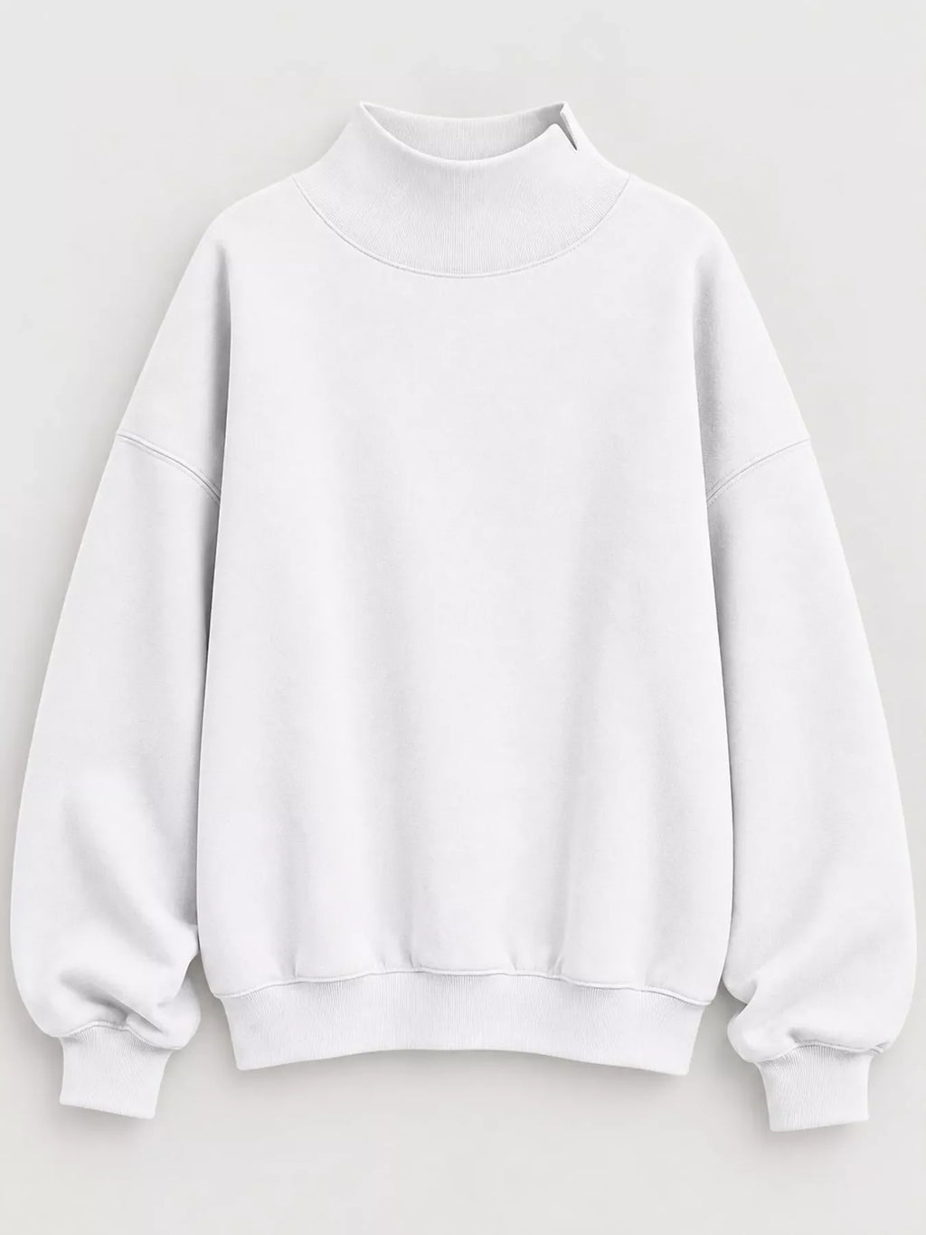 Oversized Mock Neck Long Sleeve Sweatshirt