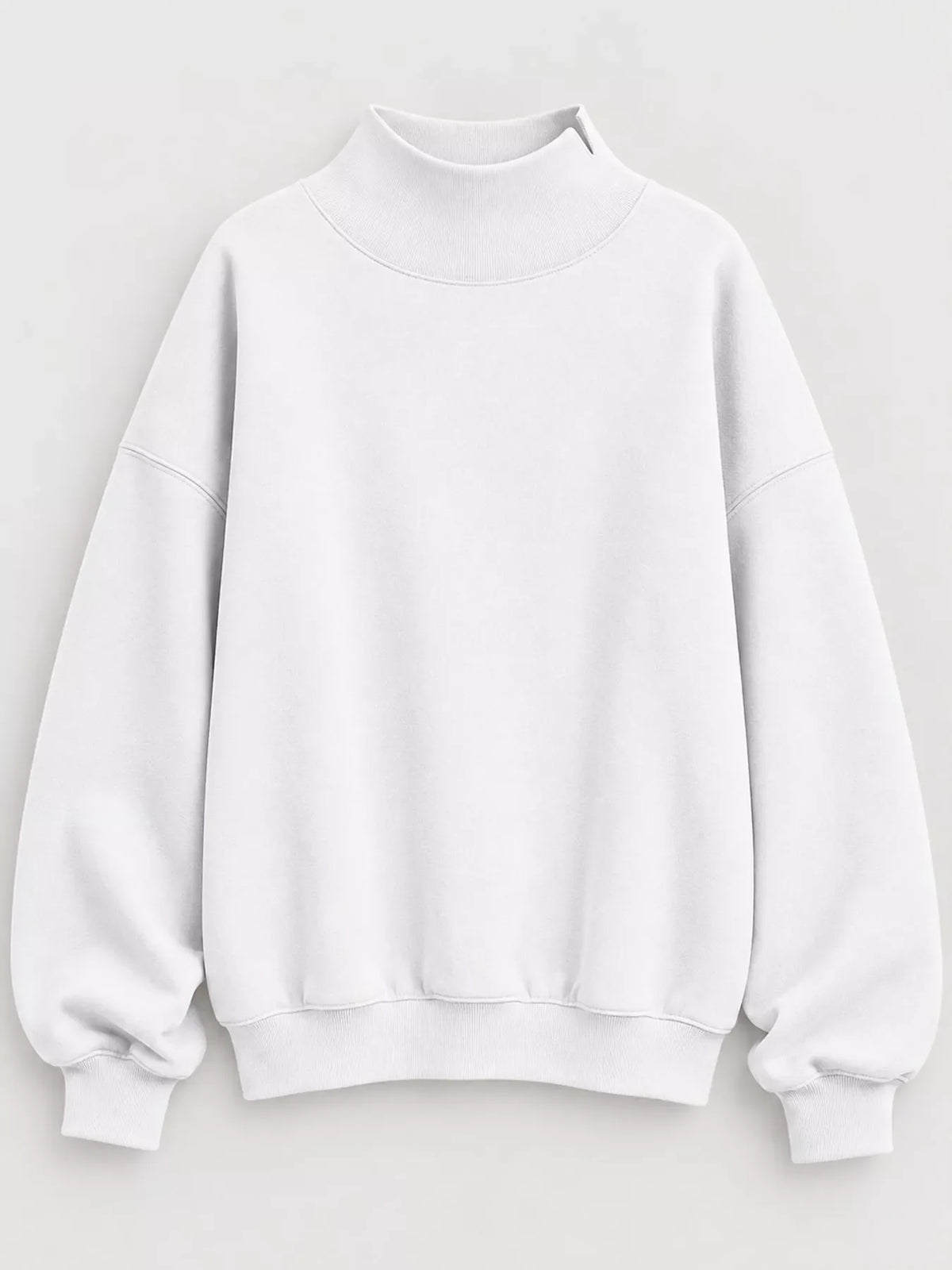 Oversized Mock Neck Long Sleeve Sweatshirt