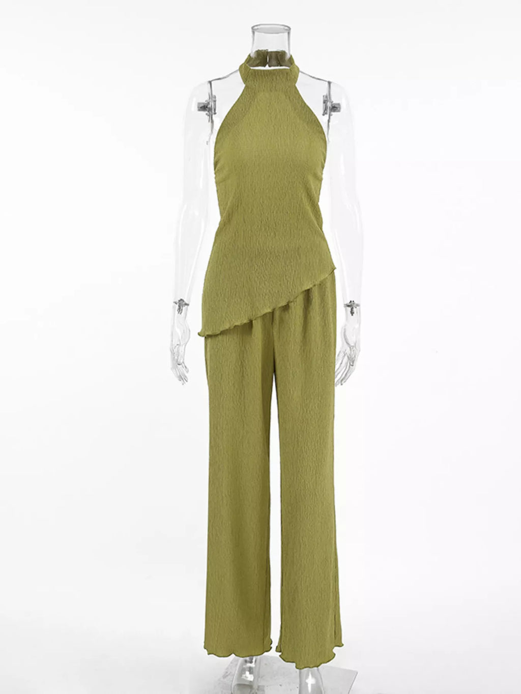 Sleeveless Top and Wide-Leg Pants Two-Piece Set