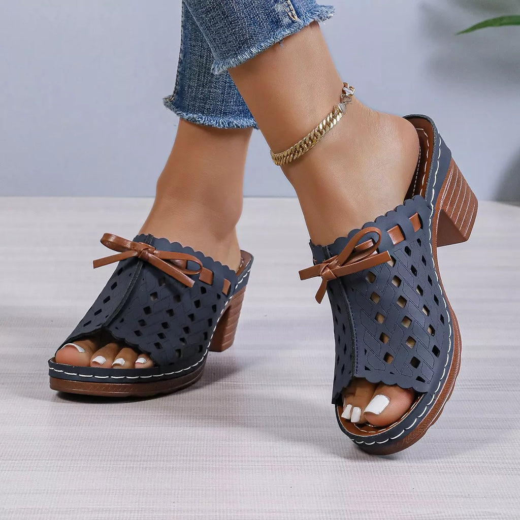 Peep Toe Block Heels Sandals