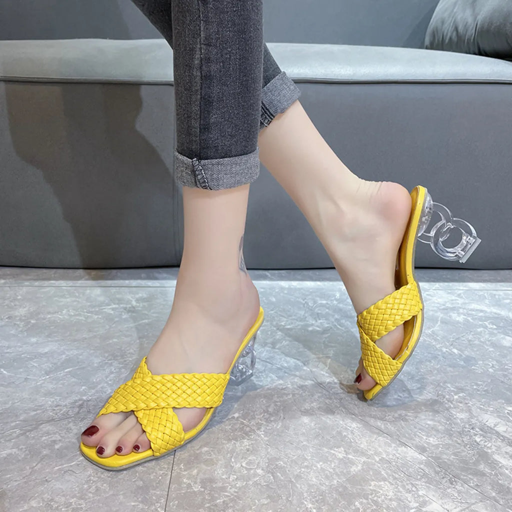 Crisscross Block Heel Sandals