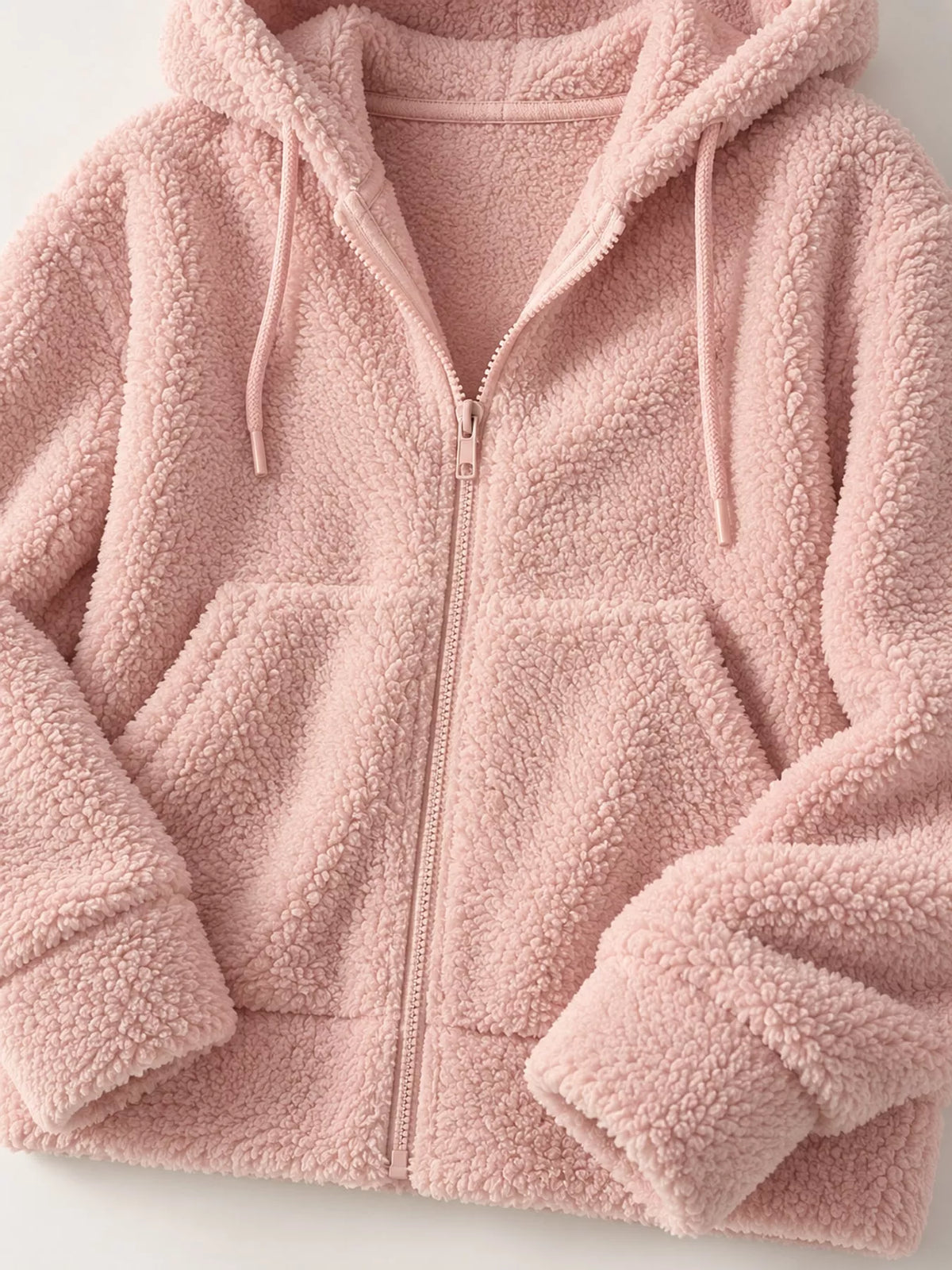 Oversized Sherpa Zip-Up Hoodie