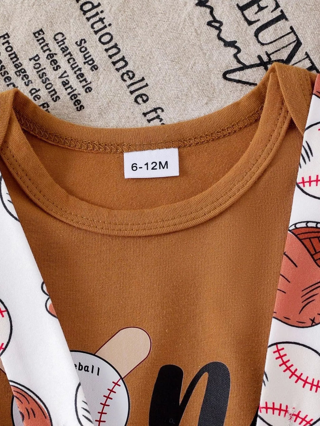 Children's Baseball Themed Bodysuit and Suspender Set
