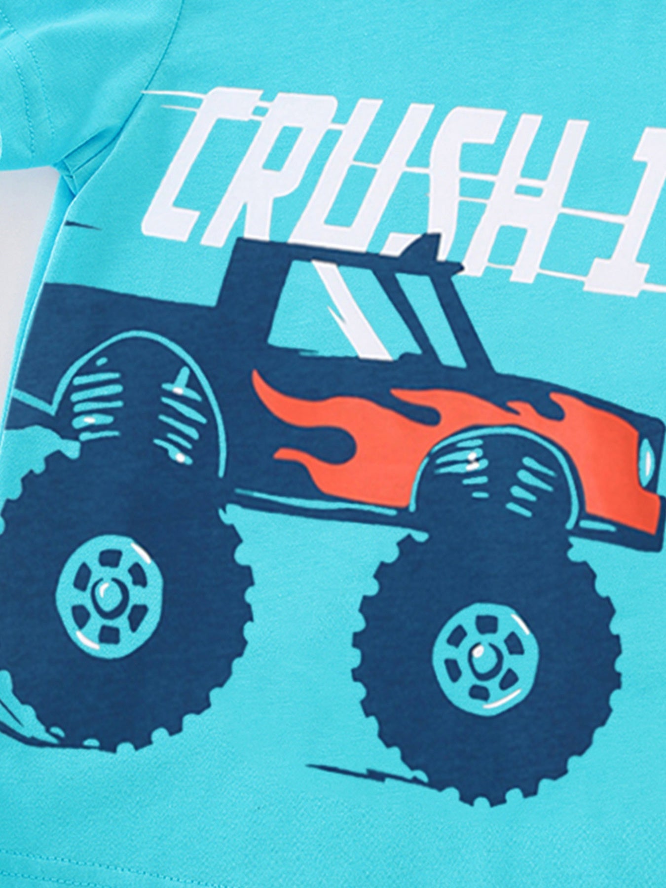 Children's Monster Truck Graphic Short Sleeve T-Shirt