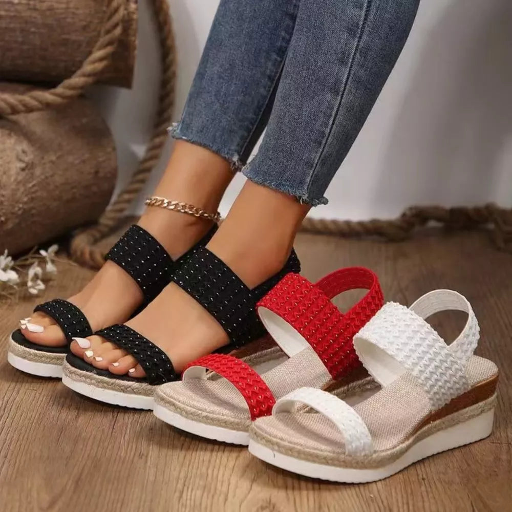 Peep Toe Wedge Sandals