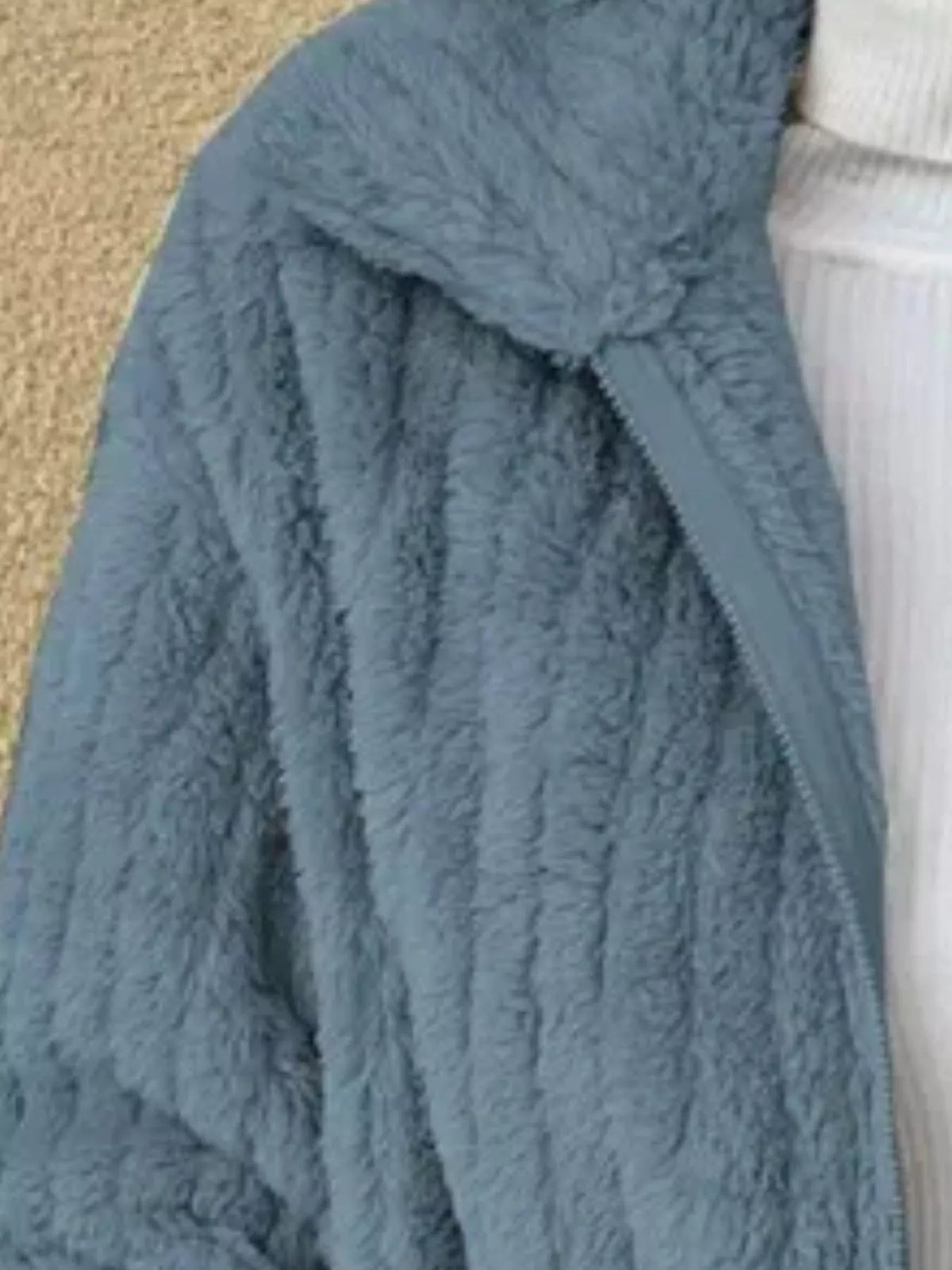 Full Size Faux Fur Zip-Up Outerwear Plus Size