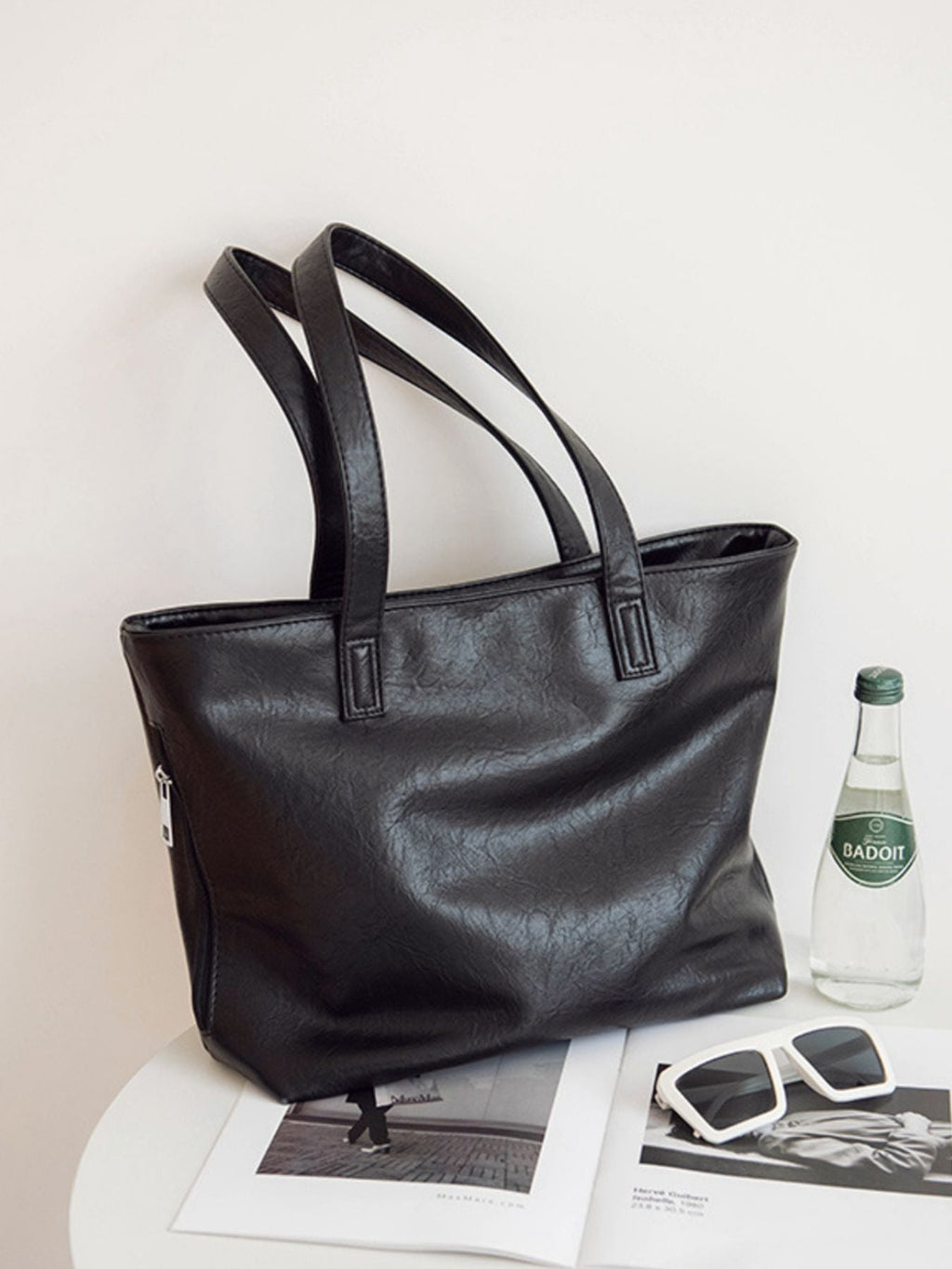 Classic PU Leather Tote Handbag