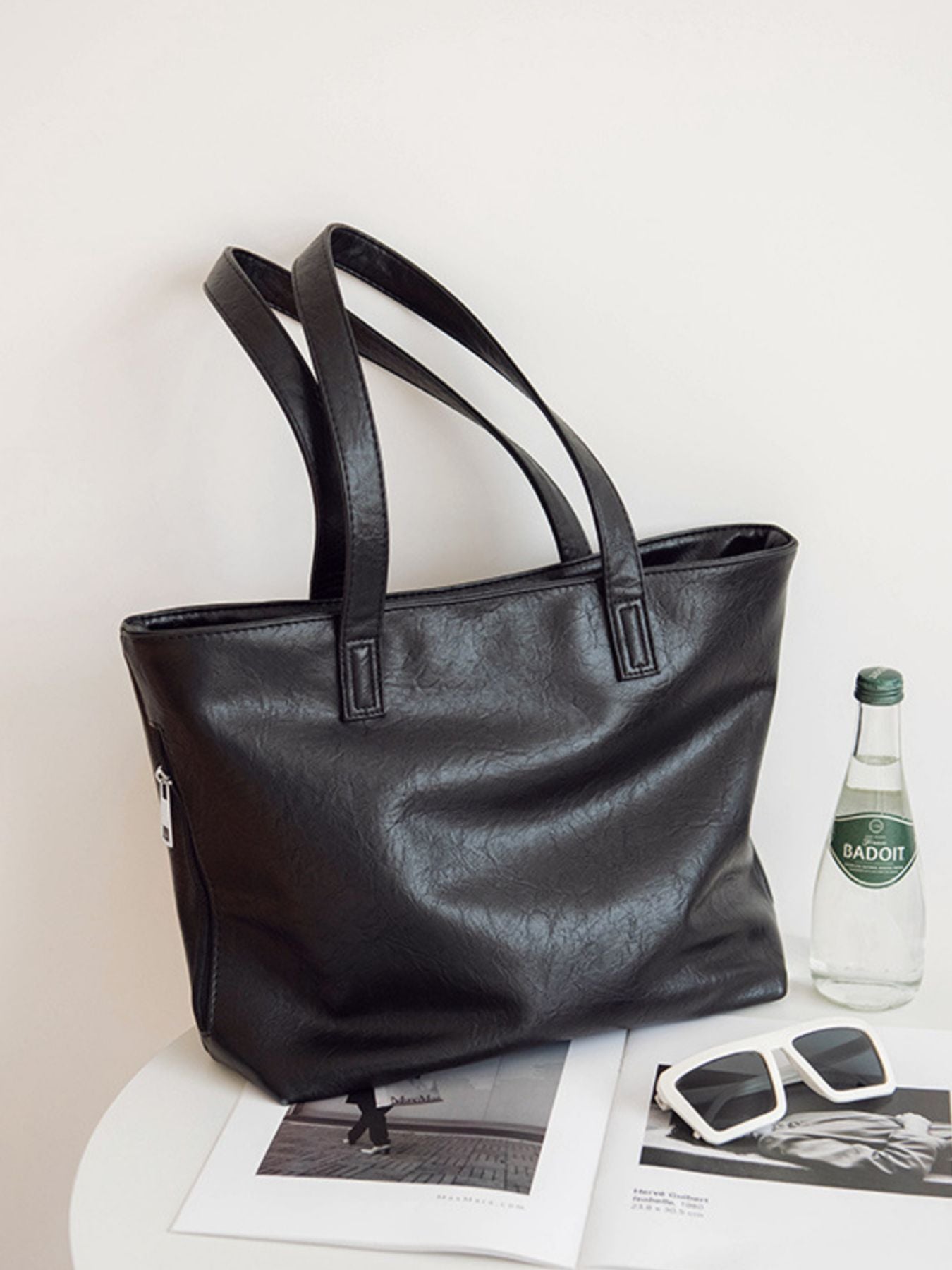 Classic PU Leather Tote Handbag