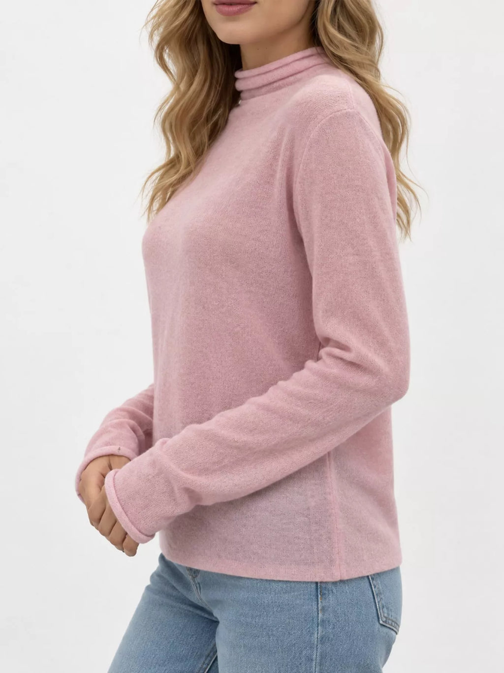 Sheer Turtleneck Knit Top