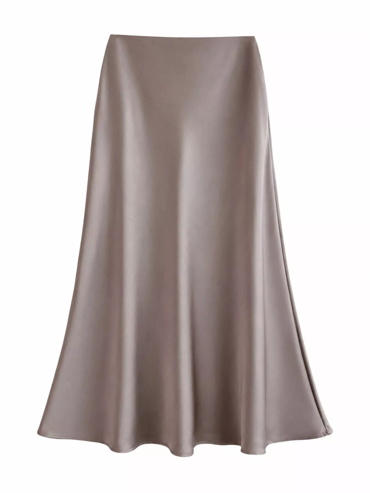 Full Size High-Waisted Satin Midi Skirt Plus Size