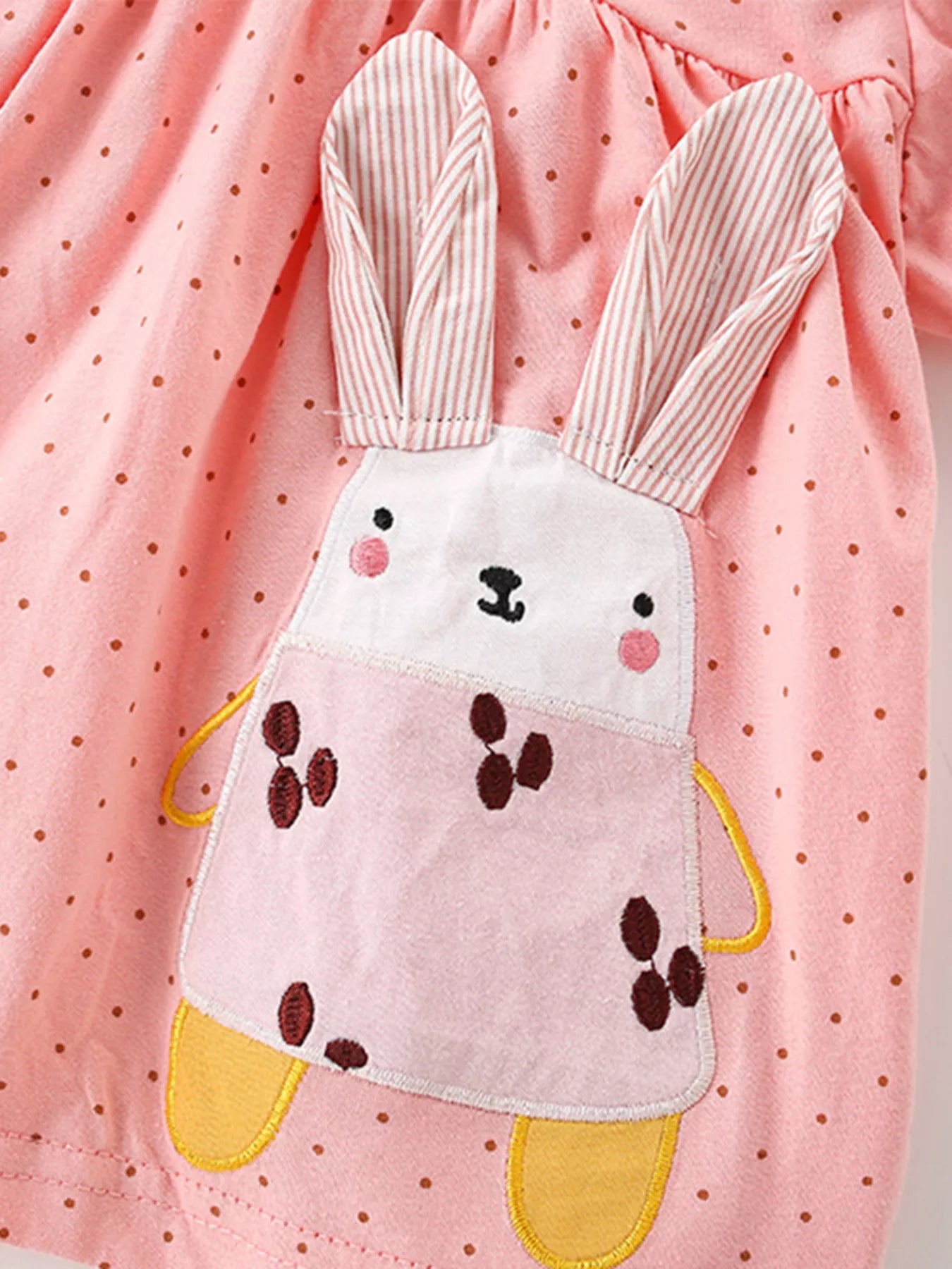 Children's Rabbit Applique Polka Dot T-Shirt