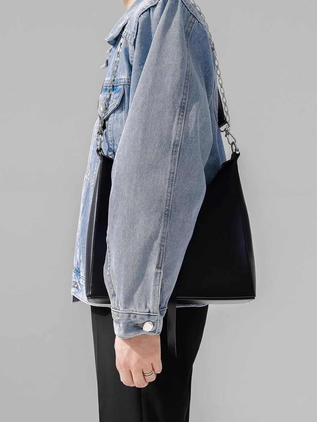 Men's Plus Size Button Up Long Sleeve Denim Jacket