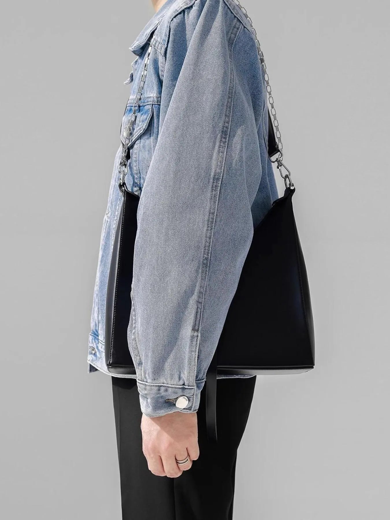 Men's Plus Size Button Up Long Sleeve Denim Jacket