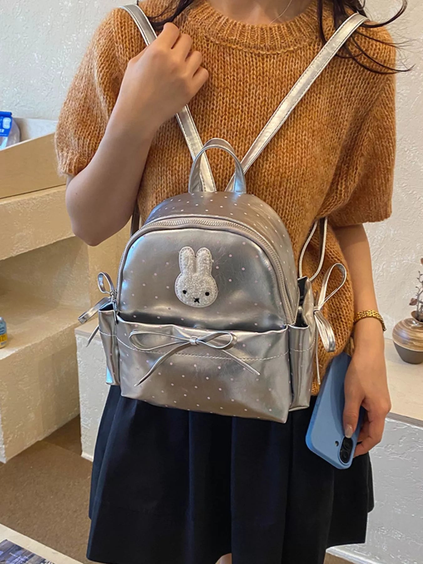 Bunny Polka Dot Backpack Bag