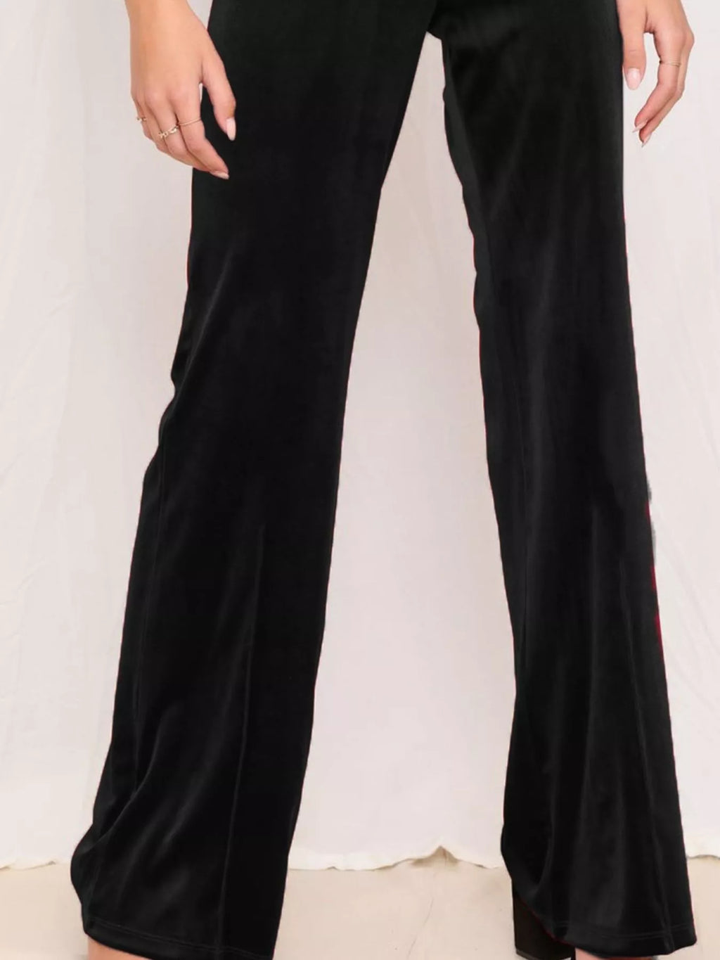 Full Size Velvet Wide Leg Pants Plus Size