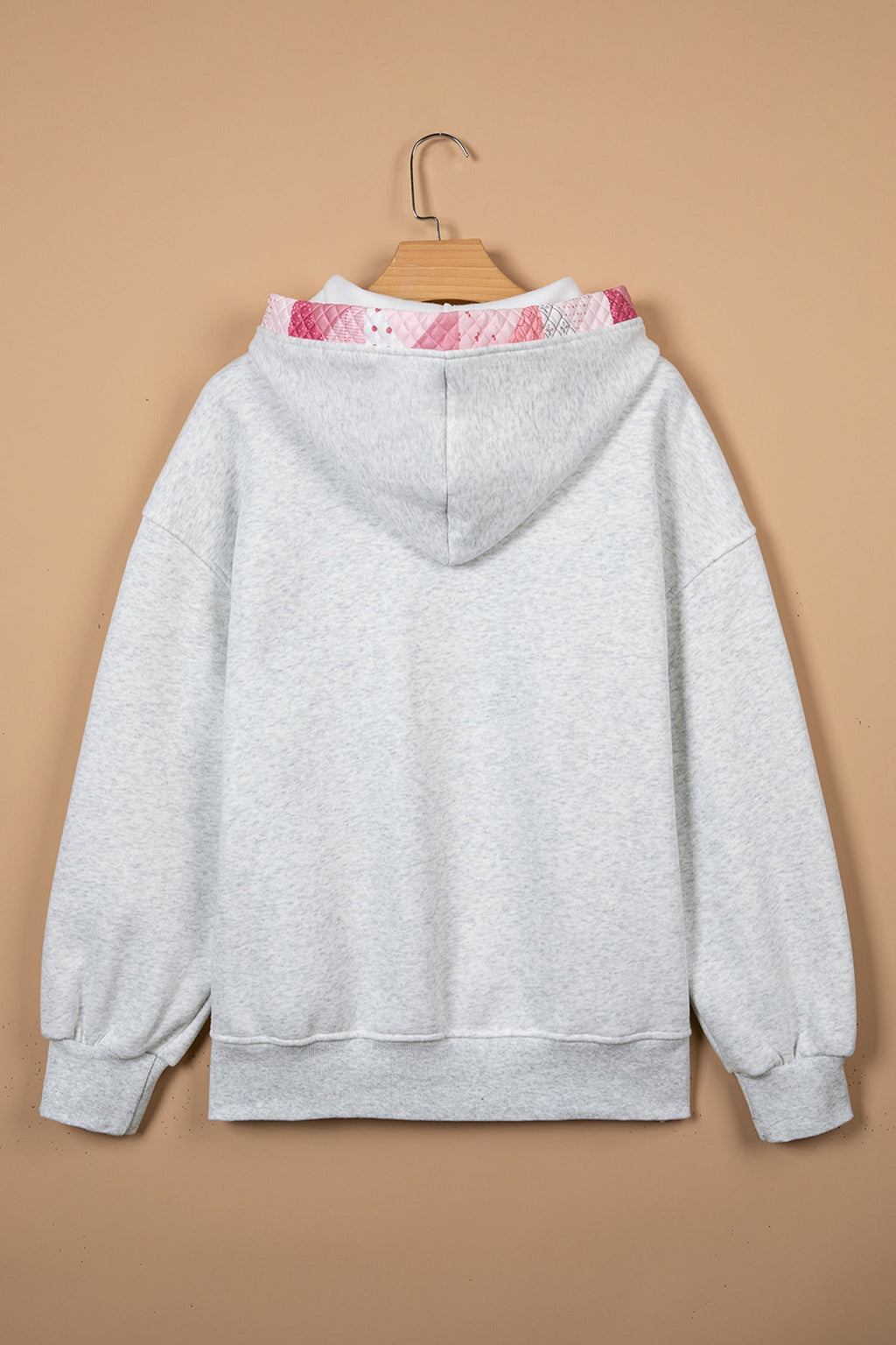 Gray Contrast Patchwork Oversized Hoodie