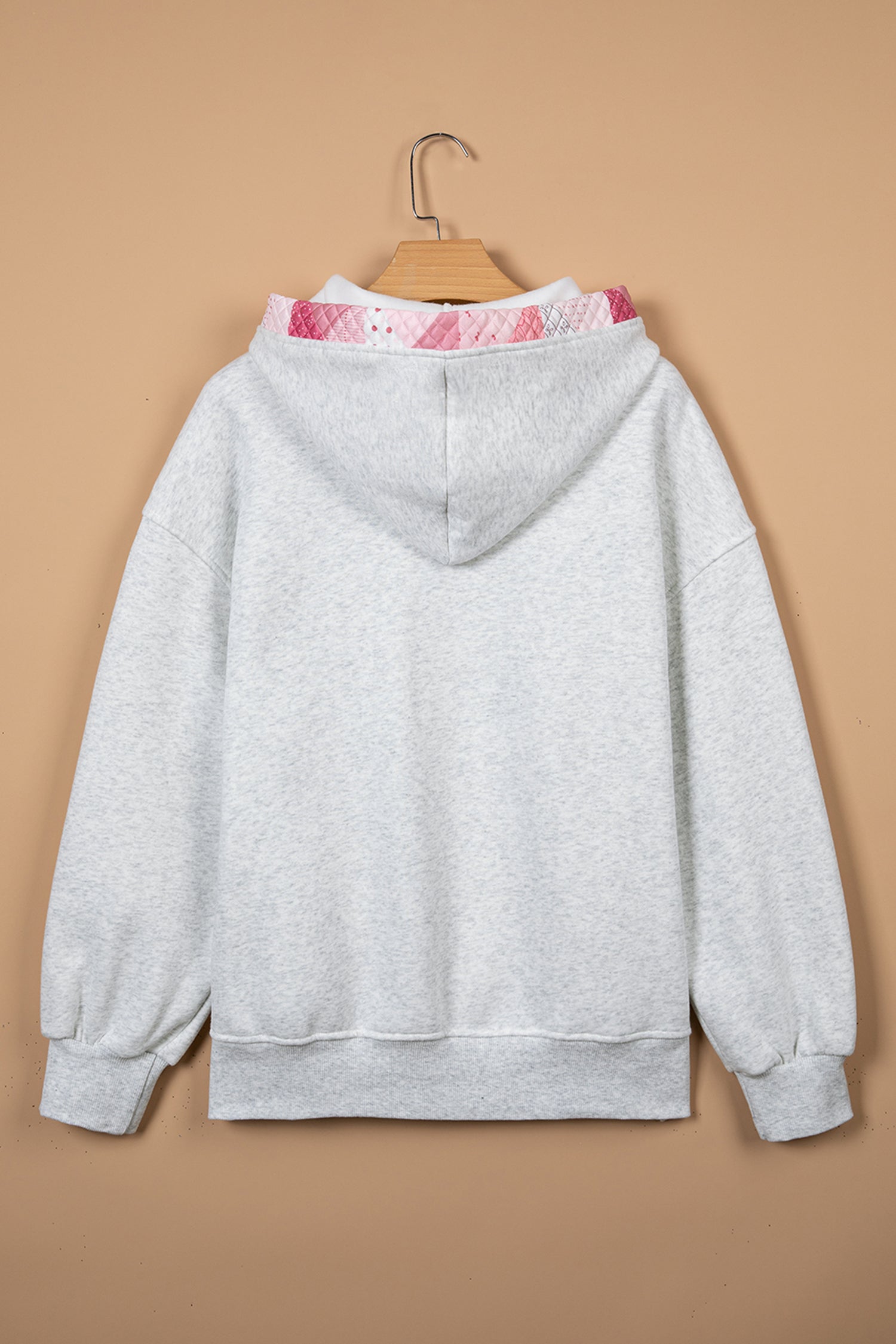 Gray Contrast Patchwork Oversized Hoodie