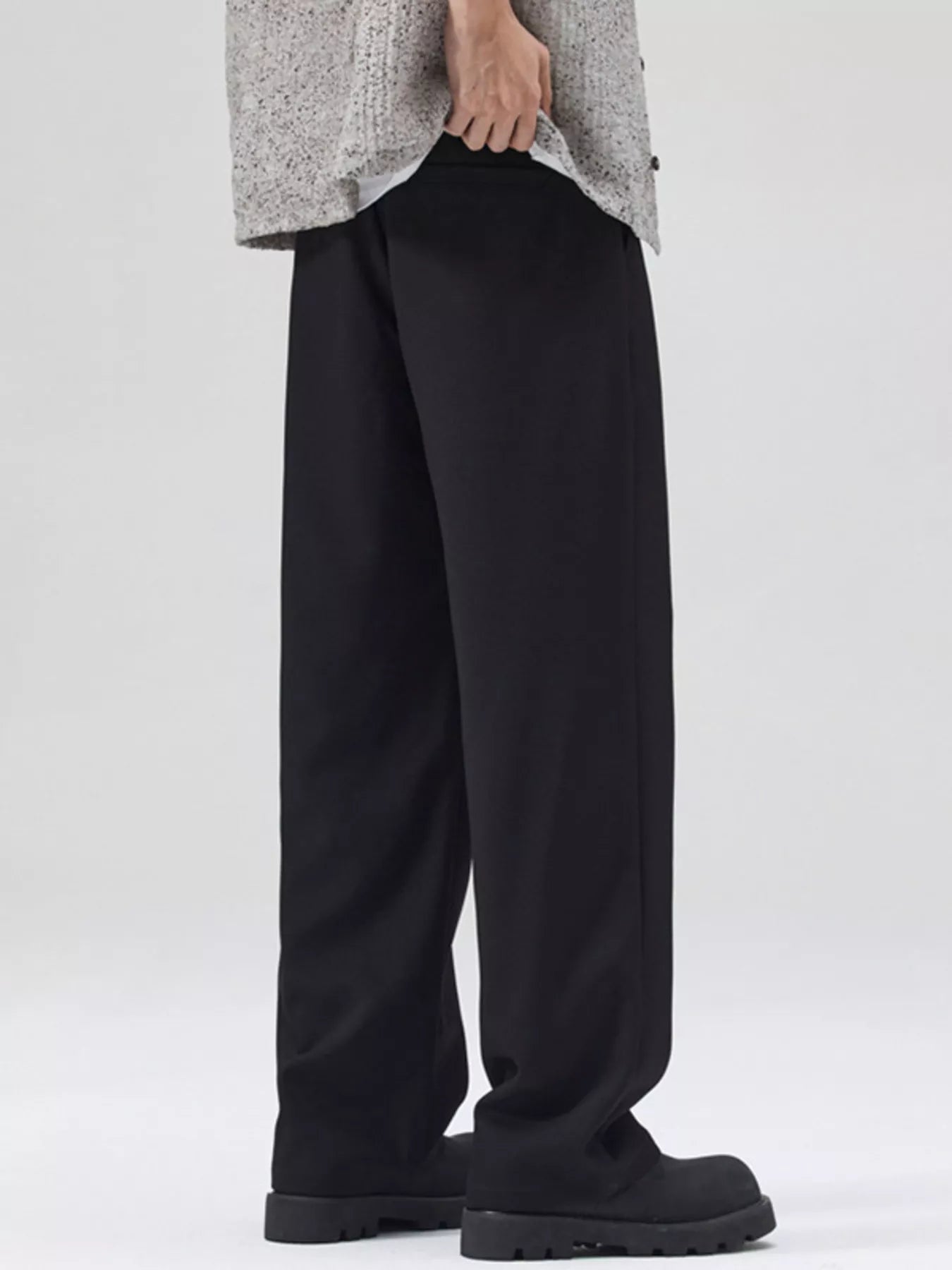 Men's Full Size Wide Leg Pleated Pants Plus Size