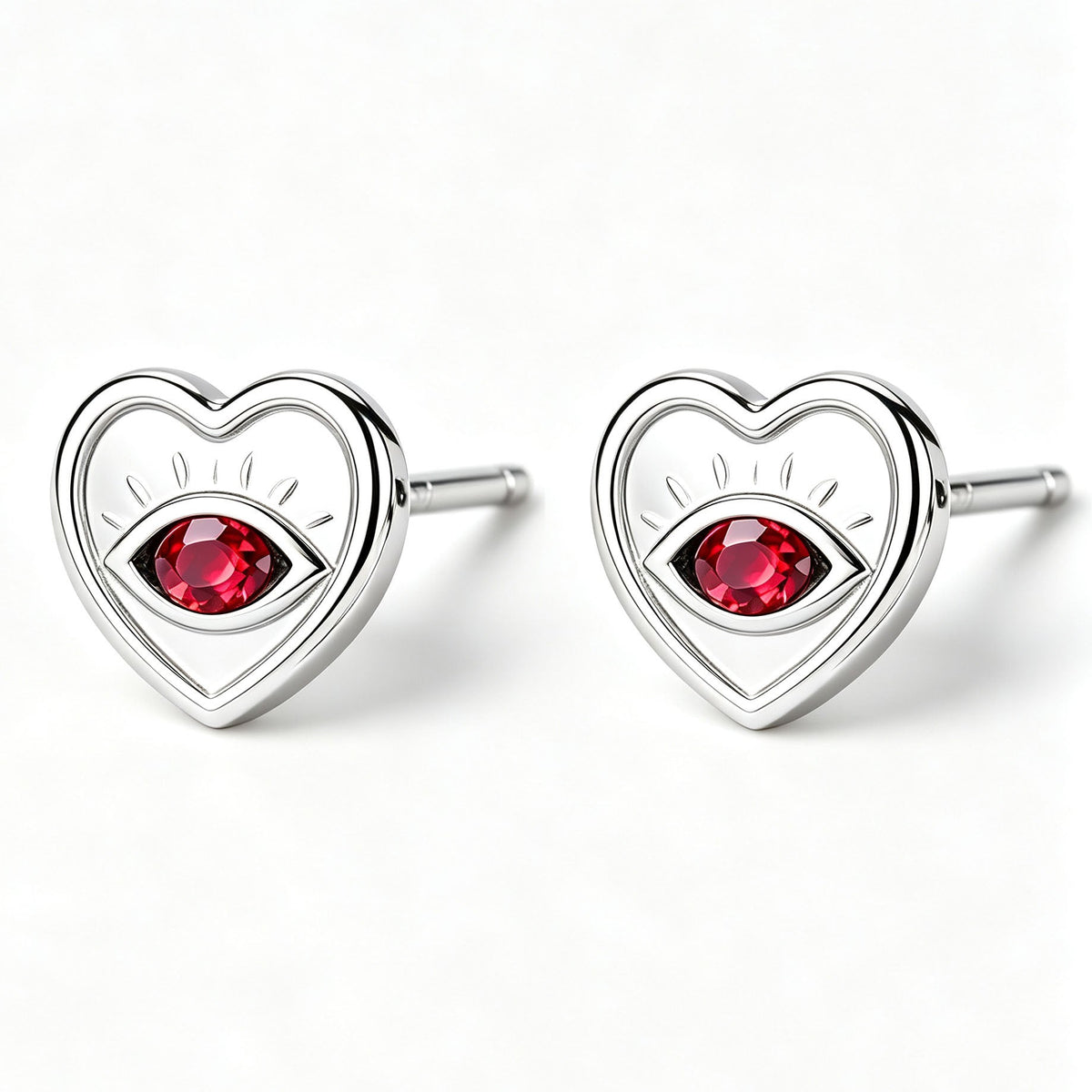 Exquisite Sterling Silver Heart-shaped Earrings