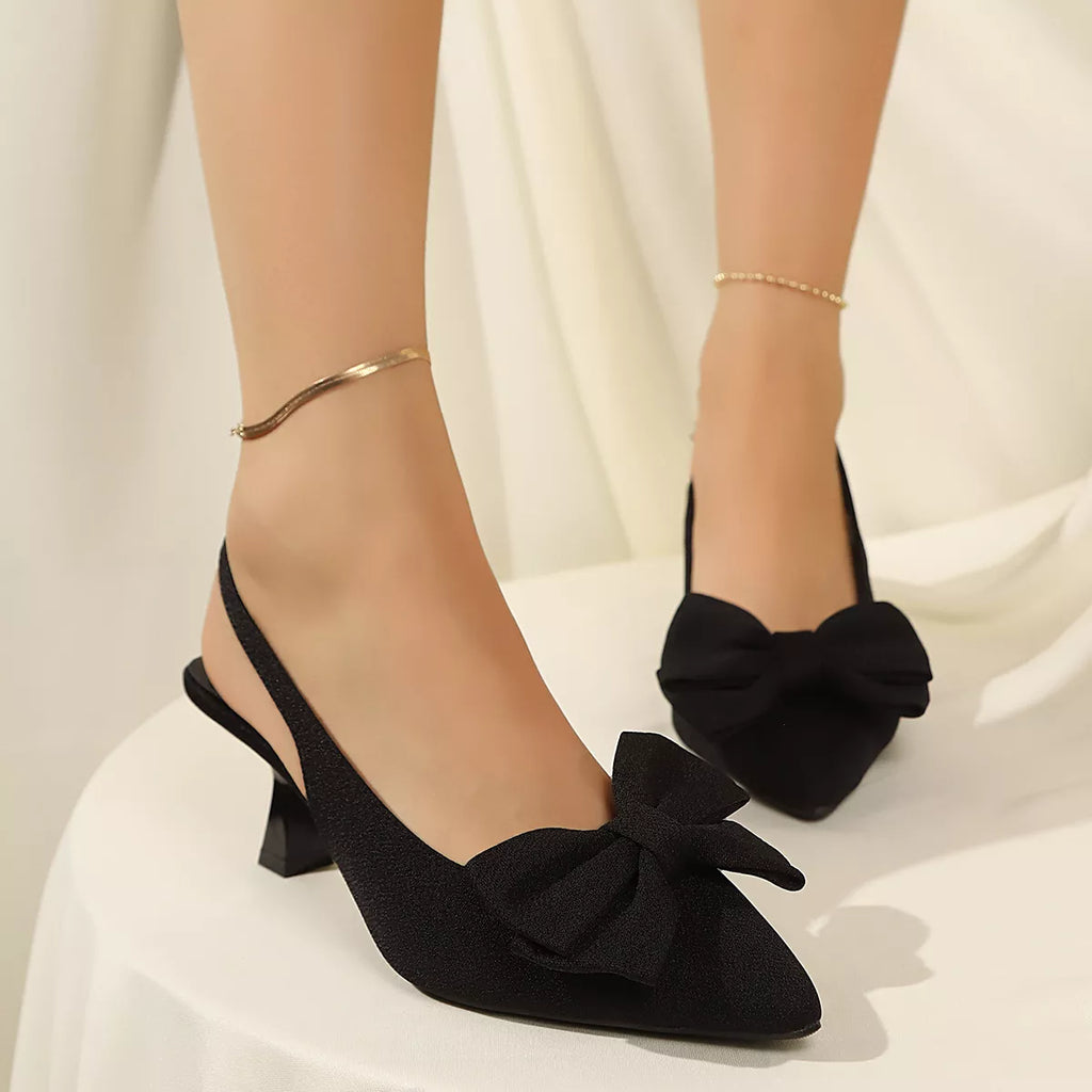 Elegant Bow Slingback Pumps