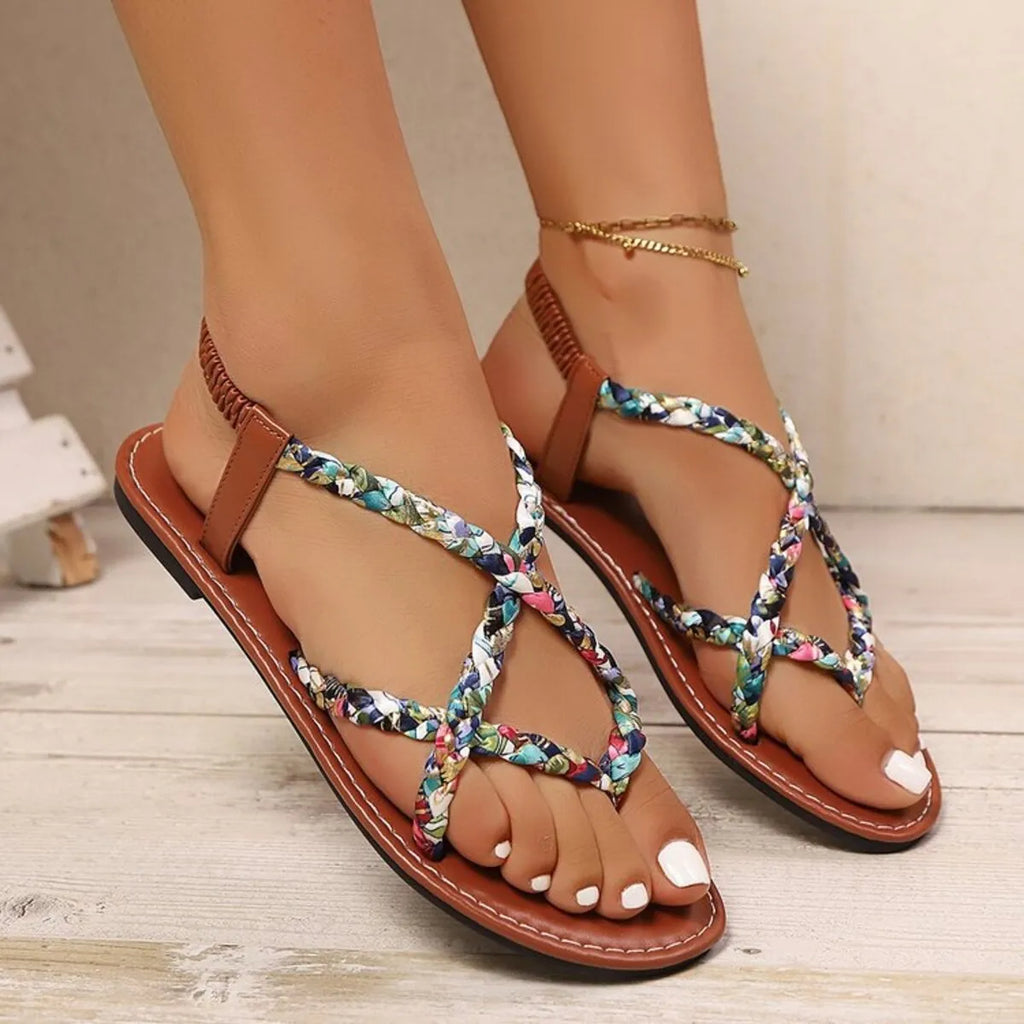 Crisscross Strap Flat Sandals