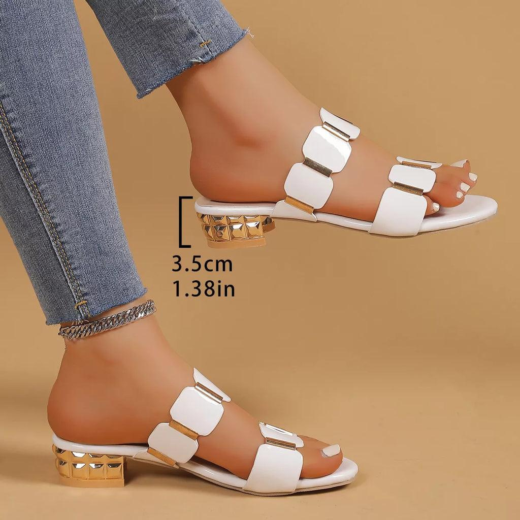 Open Toe Block Heels Sandals