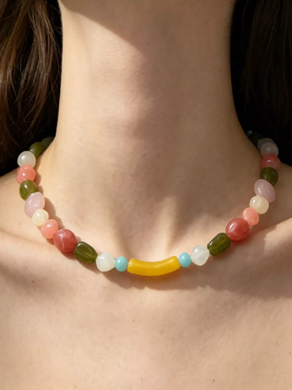 Colorful Beaded Choker Necklace