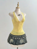 Lace Detail Halter Neck Cami