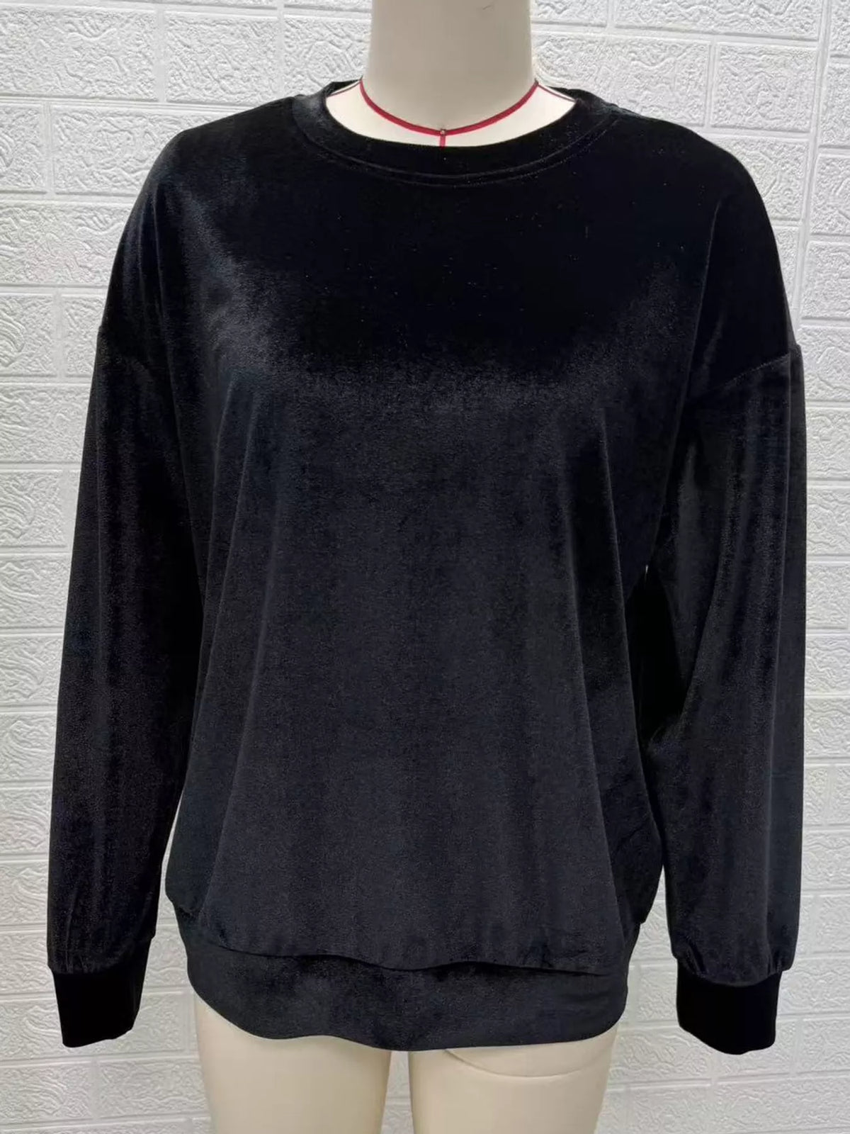 Full Size Crew Neck Drop Shoulder Sweatshirt Plus Size