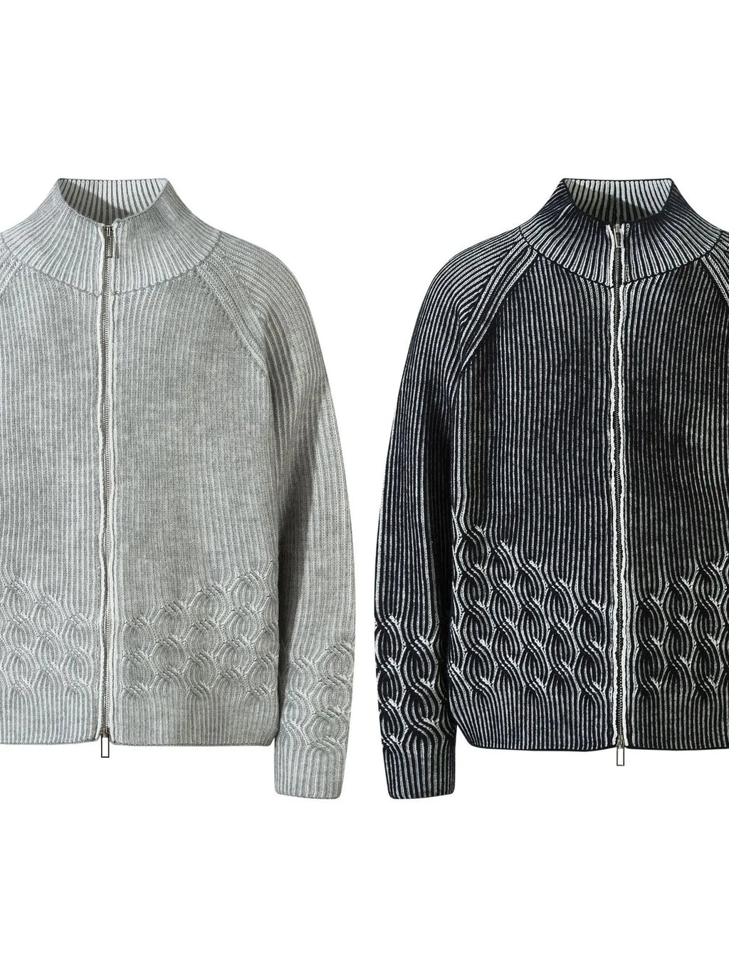 Men's Cable-Knit Zip-Up Cardigan