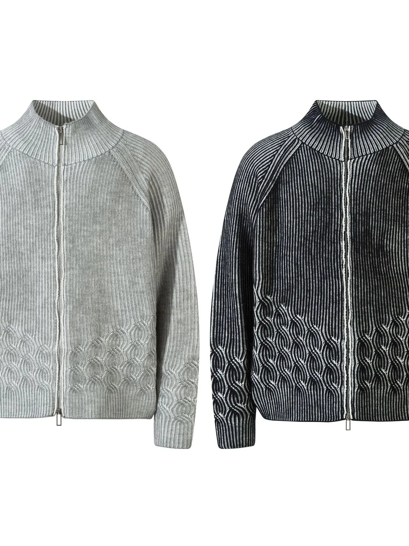 Men's Cable-Knit Zip-Up Cardigan