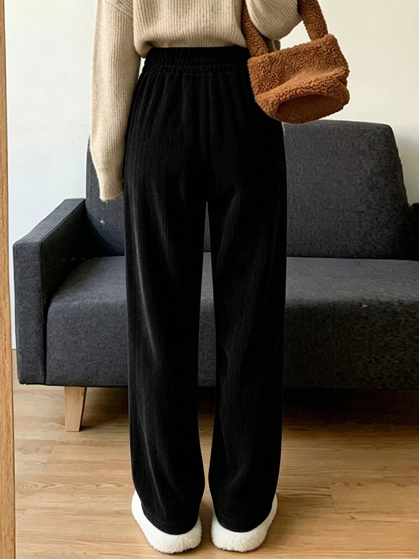 Corduroy Wide-Leg Pants