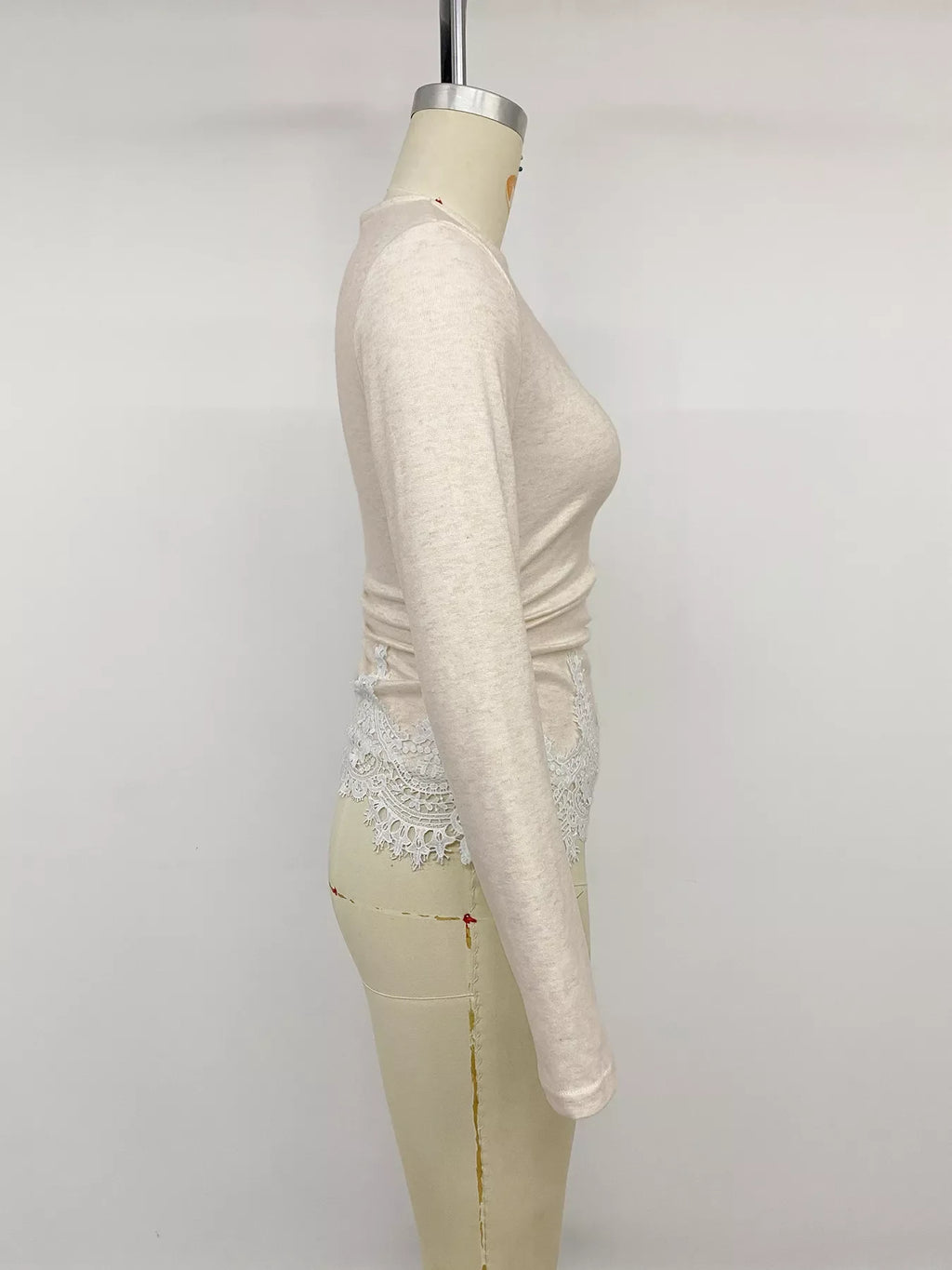 Lace Trim Long Sleeve T-Shirt