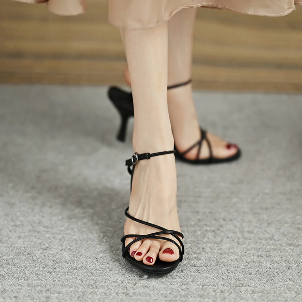 Strappy Ankle Buckle Sandals