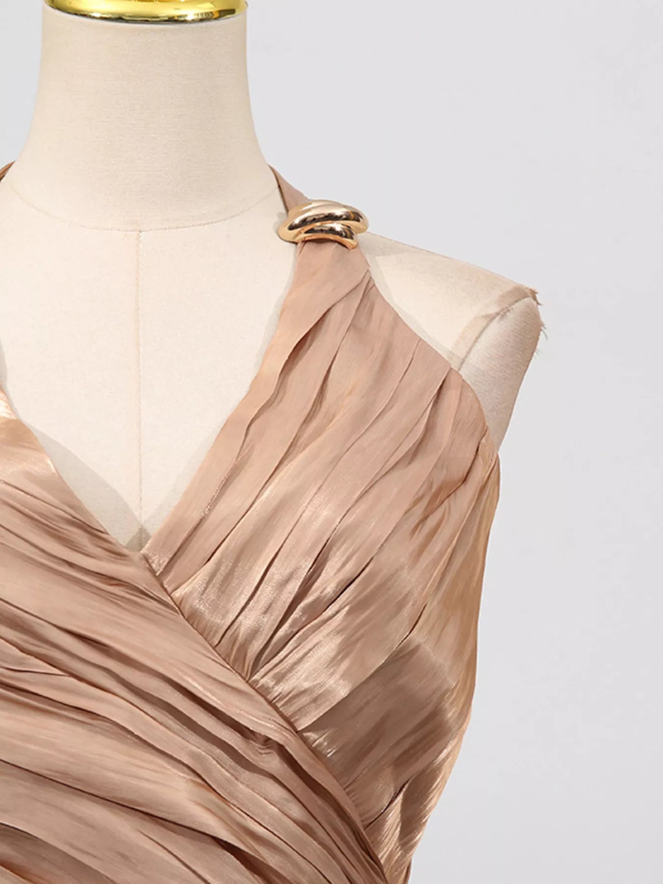 Halter Neck Ruched Maxi Dress