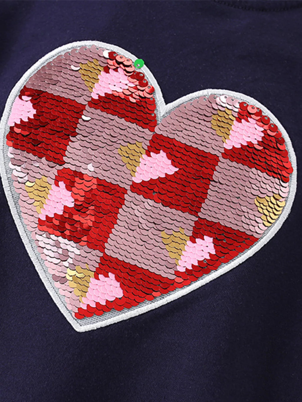 Children's Heart Sequin Ruffle Sleeve T-Shirt