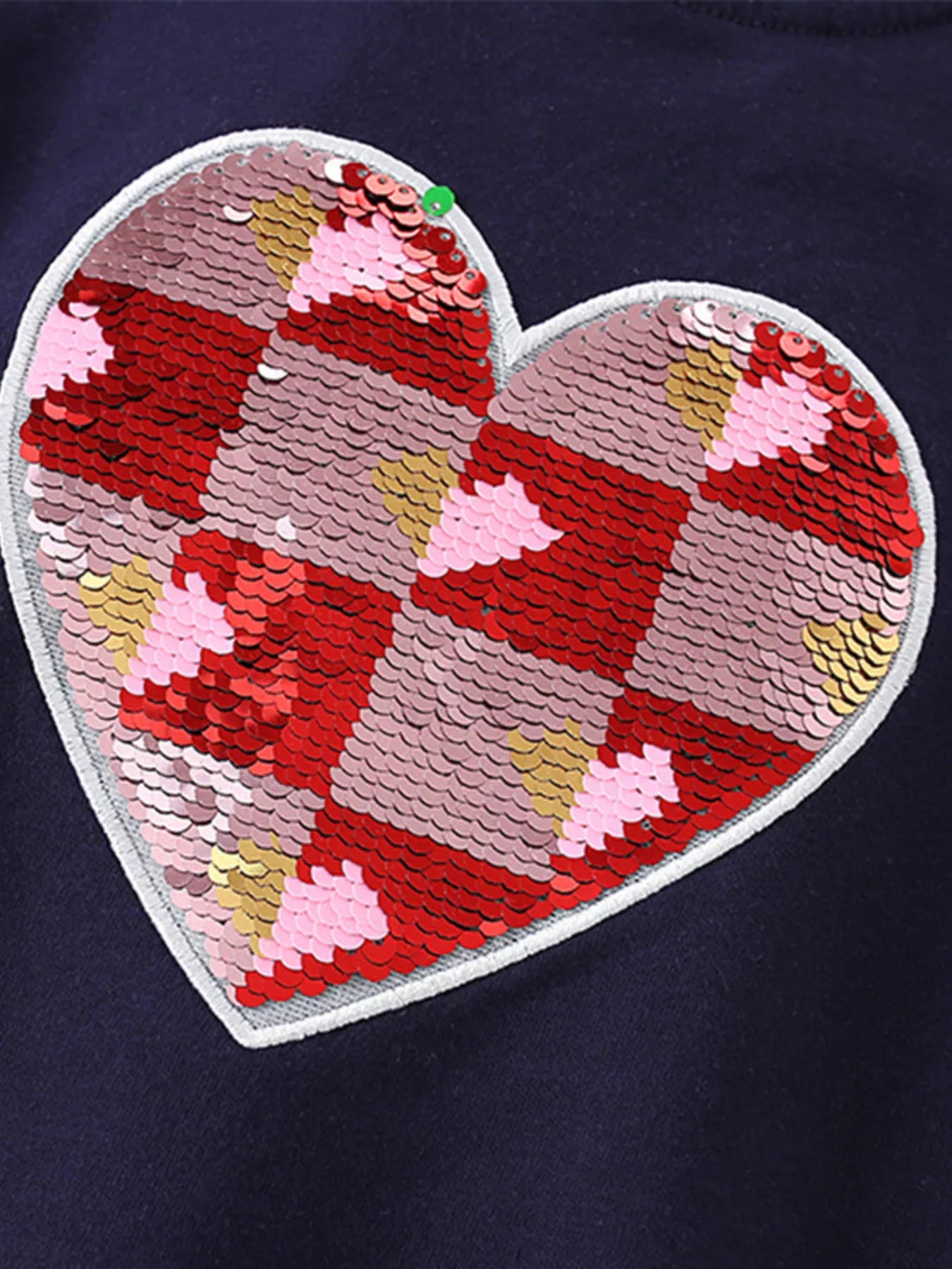 Children's Heart Sequin Ruffle Sleeve T-Shirt