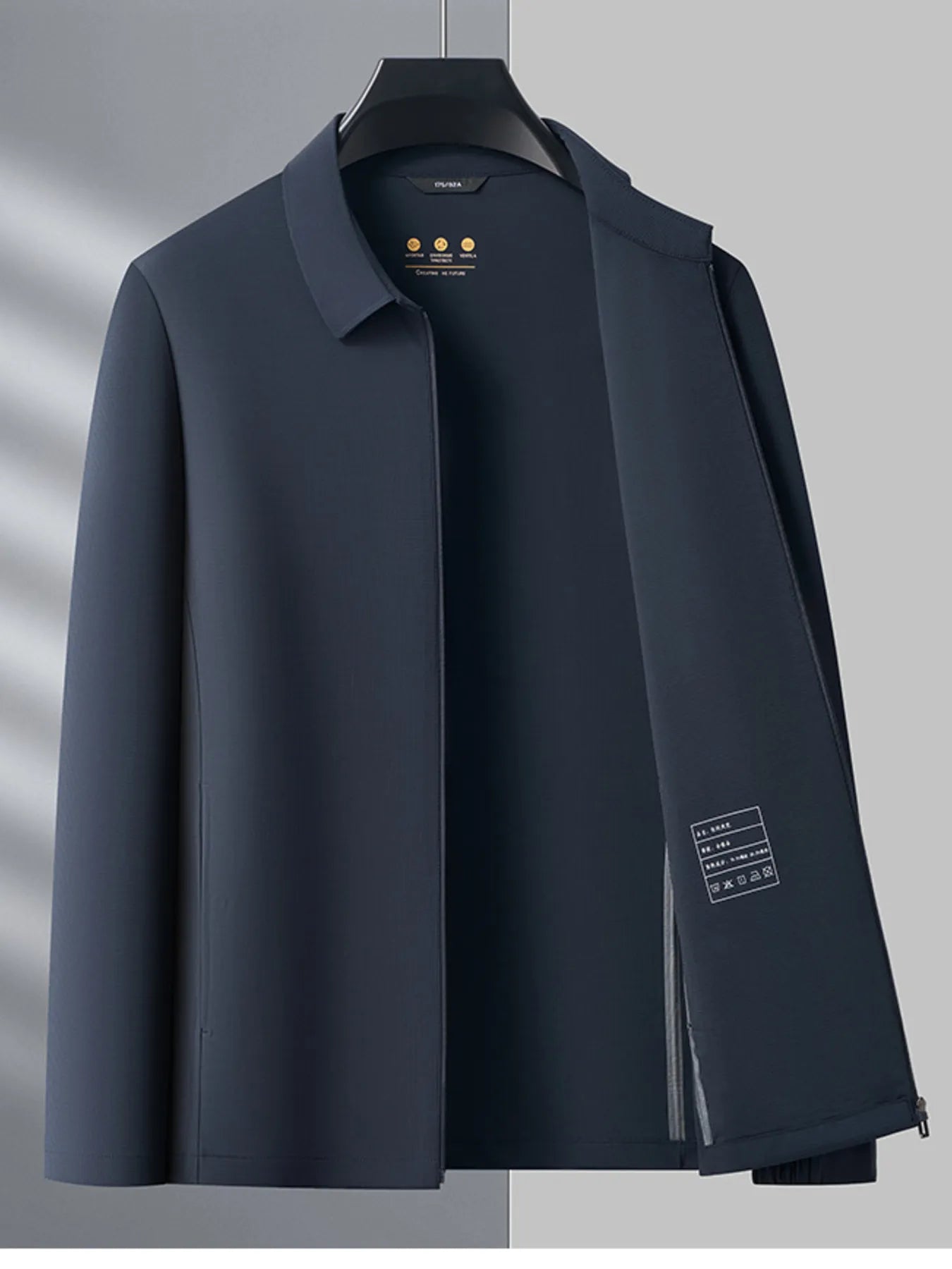 Men's Plus Size Zip Up Long Sleeve Jacket