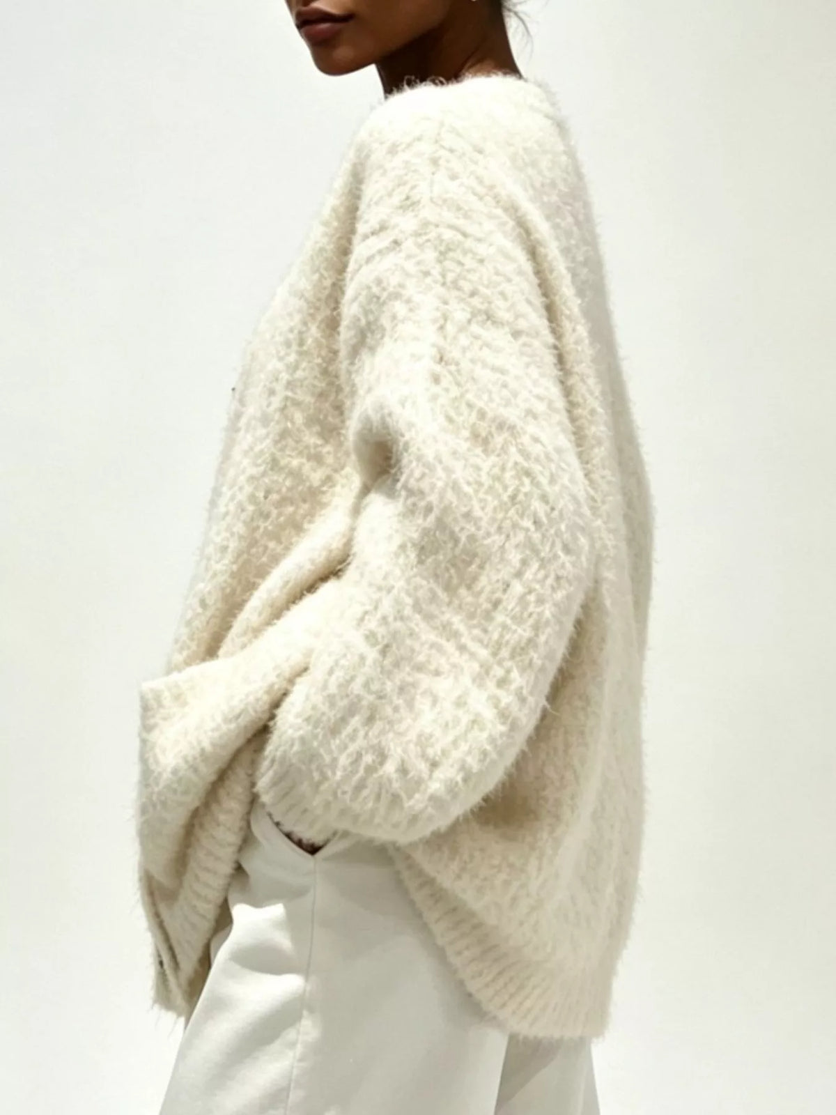 Full Size V-Neck Button-Down Cardigan Plus Size