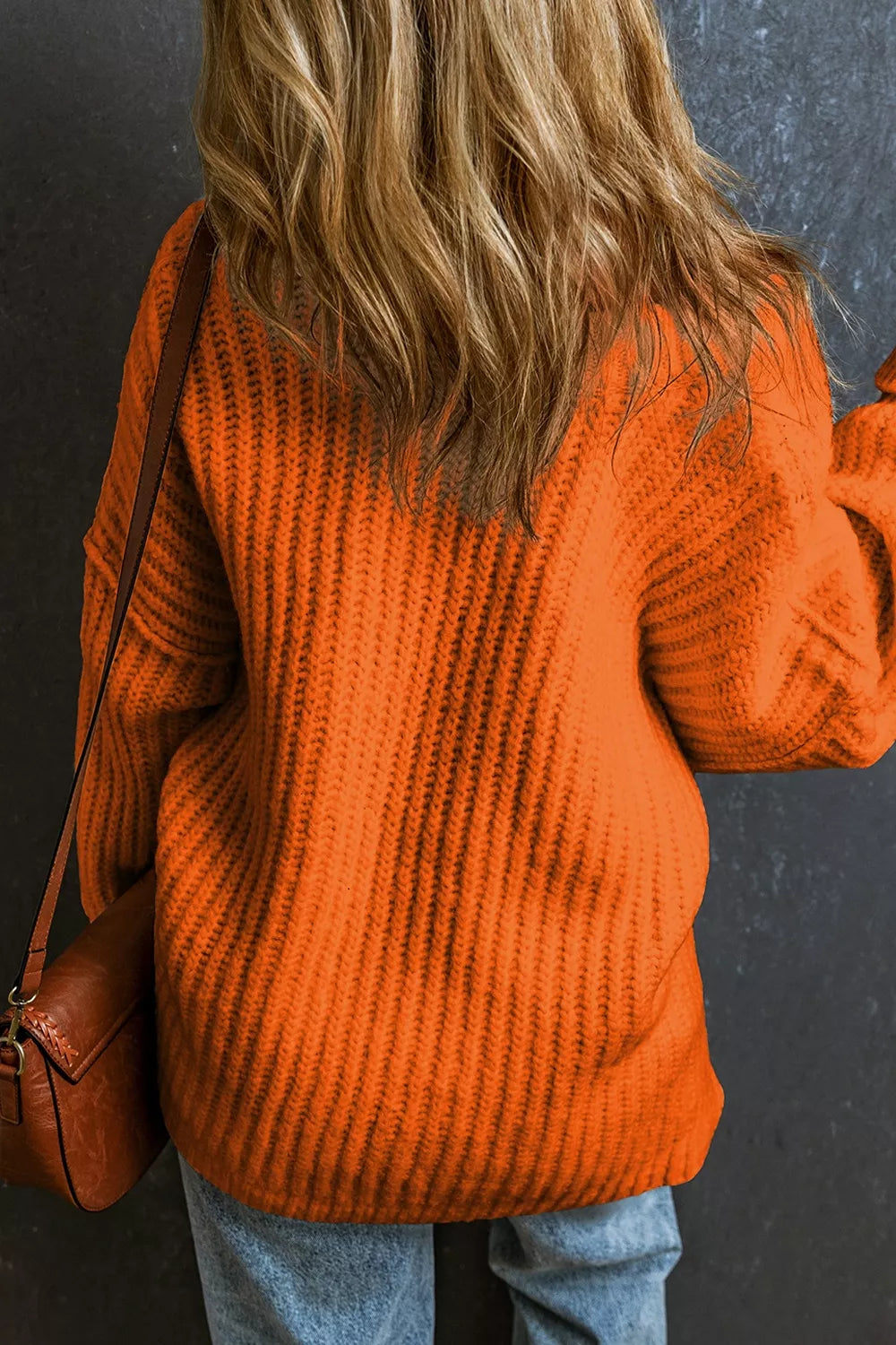 Chunky Knit Dropped Shoulder Sweater