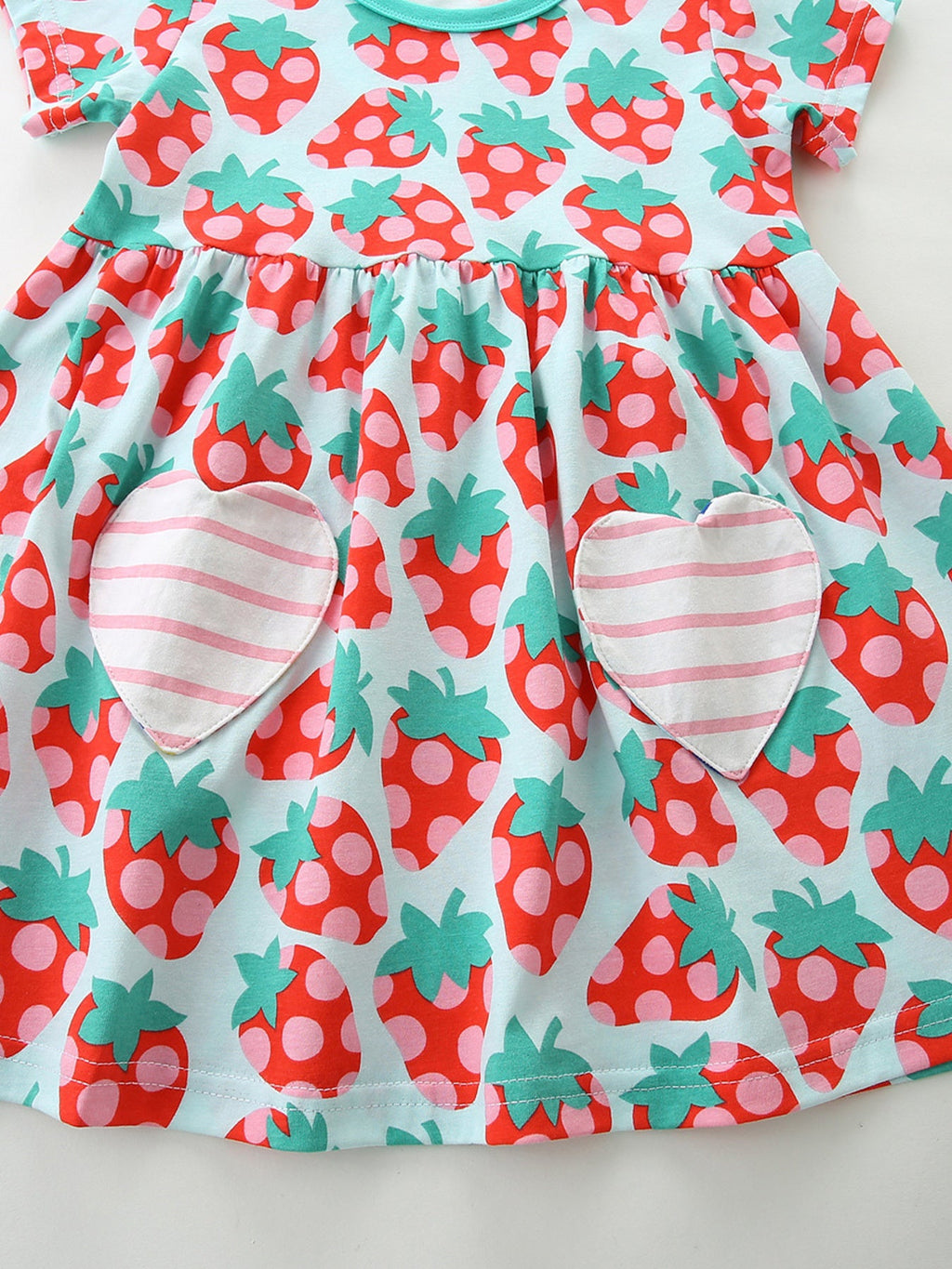 Children's Strawberry Print Casual Dress