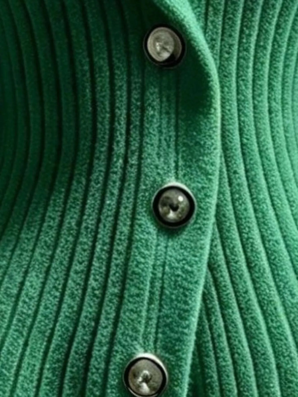 Full Size Ribbed Knit Button-Down Front Cardigan Plus Size