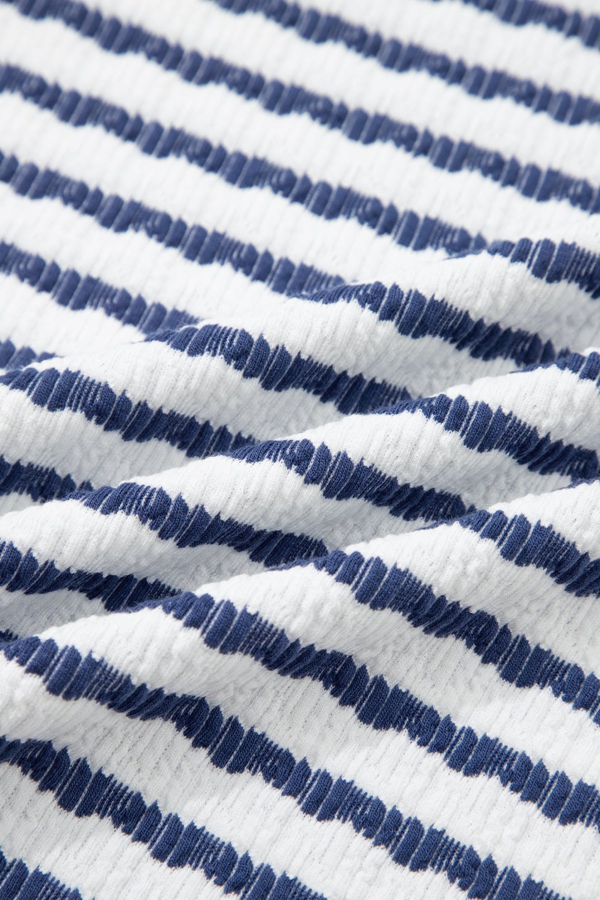 Stripe Textured Knit 3/4 Sleeve Top