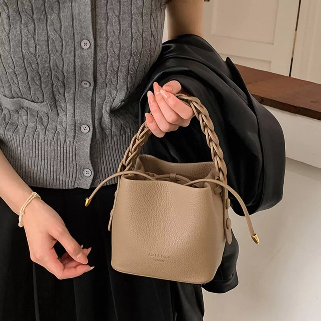 PU Leather Bucket Crossbody Bag