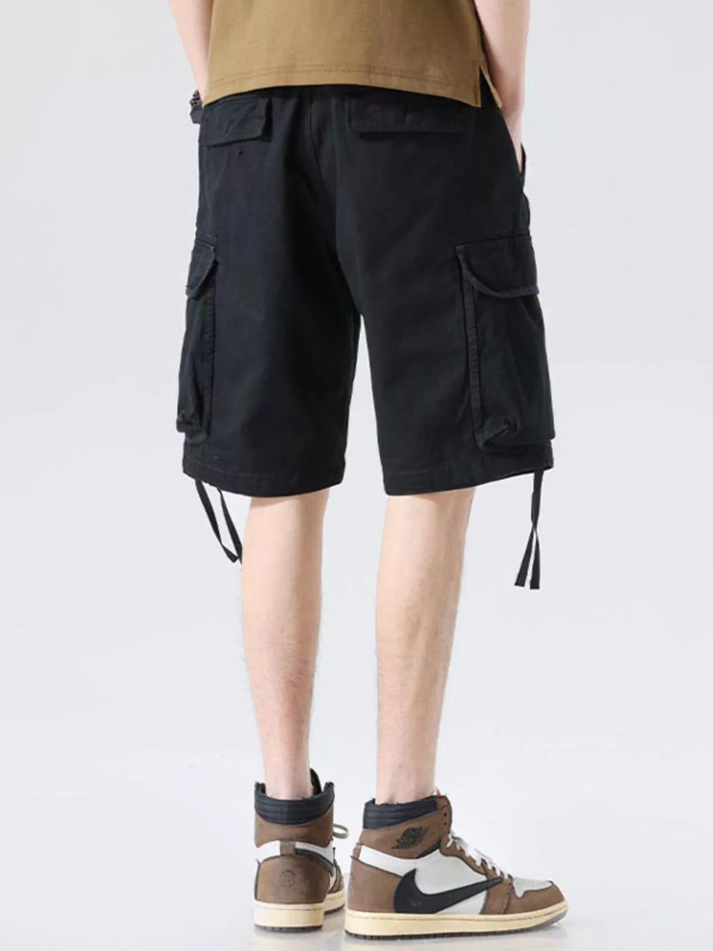 Men's Drawstring Wide Leg Cargo Shorts